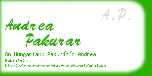andrea pakurar business card